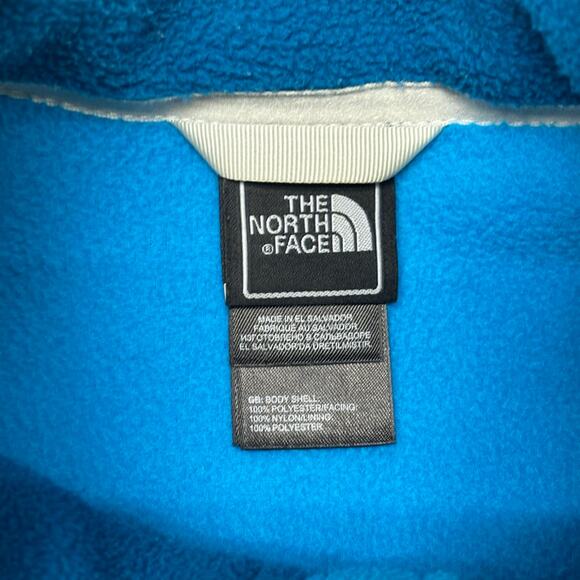 The North Face Teal‎ Blue Womens Large Full Zip Mock Neck Fleece Jacket Gorpcore - Picture 13 of 13